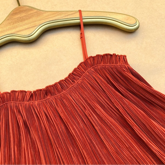 HP! Madewell β Nicole Cropped Plisse Camisole in Red Orange XXS - Picture 5 of 7
